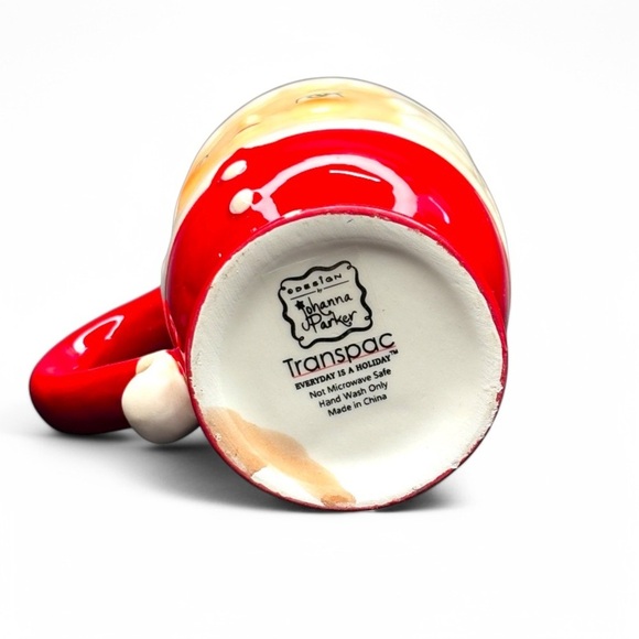 Transpac Johanna Parker Mr. and Mrs. Santa Claus Footed Mug Set w/ creamer - Picture 4 of 11